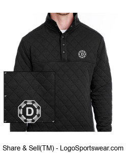 Black Quilted Snap Pullover with Dr. D-Flo's Stepper Logo Design Zoom
